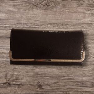 Source Unknown Black Wallet with Gold Closure